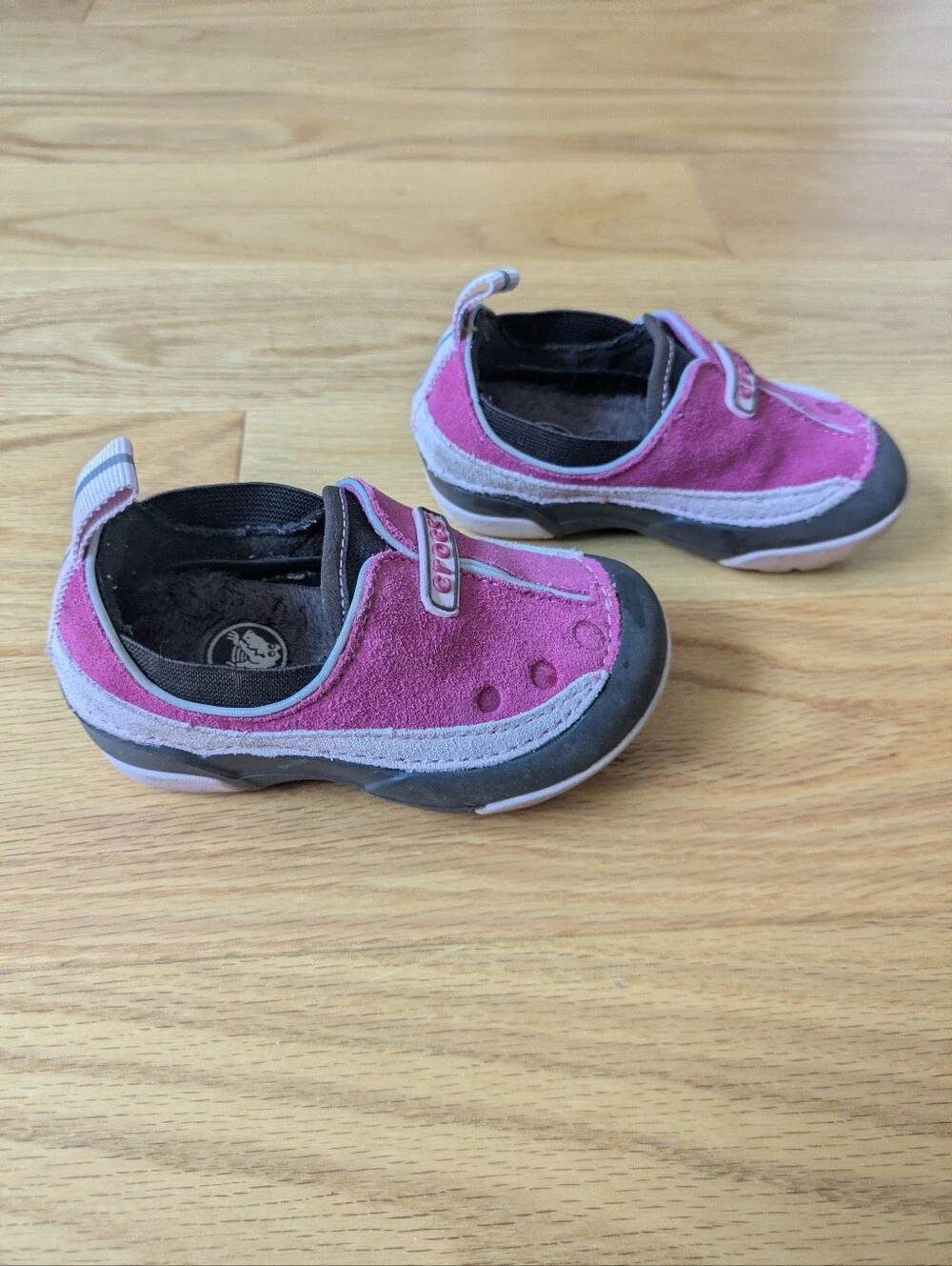 CROCS Dawson Pink Suede-Look Baby Toddler Slip-On Kids Shoes, 6c